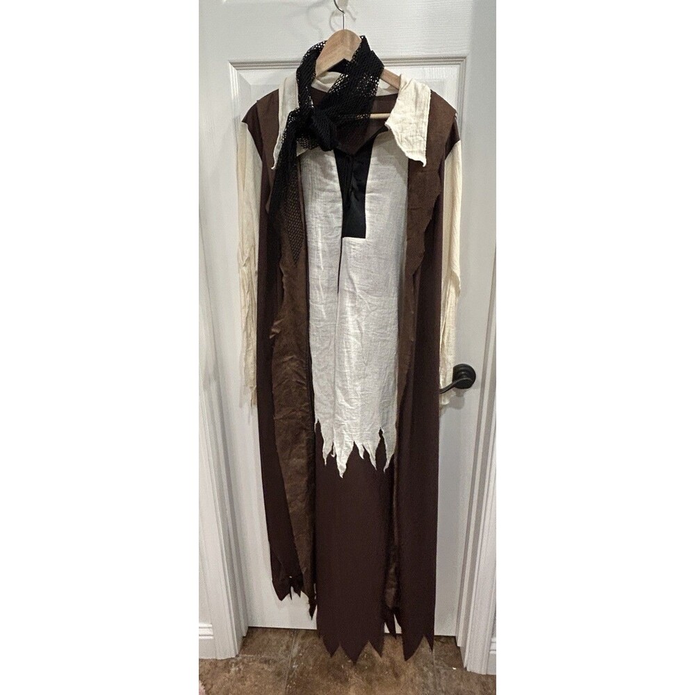 Mens Halloween Caribbean Pirate Costume w/Hat Scarf Boot Covers One Size